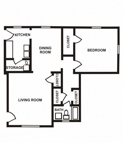 1BR Floor Plan 1